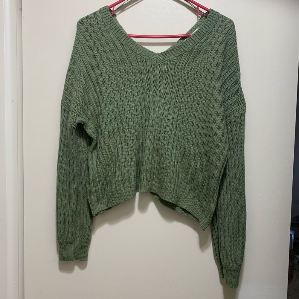 Green V Neck Sweater
